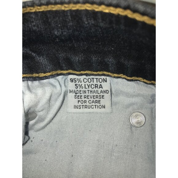 Sassy Thai Women's Vintage Blue & Black Beaded Flare Jeans - Picture 6 of 10